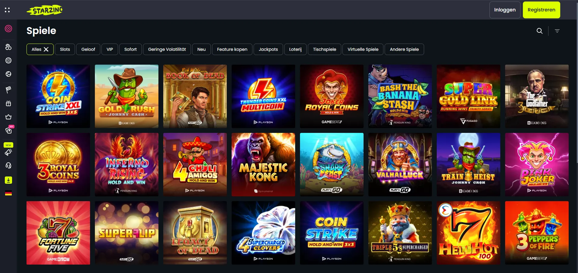 Starzino Casino Spellen